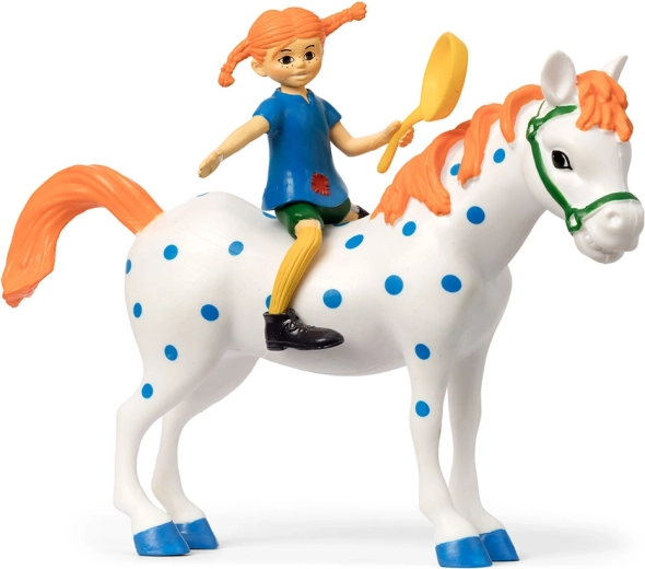 Pipi Pikksukk figuurikomplekt hobuse Alfonso ja panniga