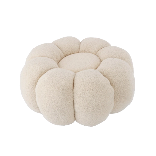 Flower Pouf 65 × 30 cm Beige