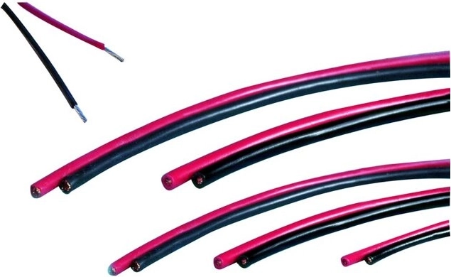 JAMARA silikoonjuhtmed 1,5 mm², punane/must, 2 × 2 m