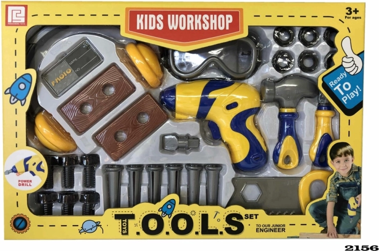 Kids' Tool Set with Light, 27 Pieces