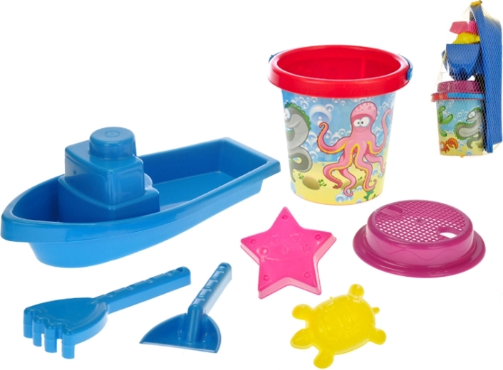 Sand Set with Boat, 7 Pieces