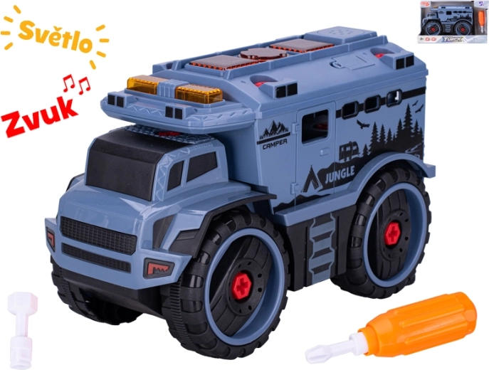 Screw-together car 24 cm with light and sound