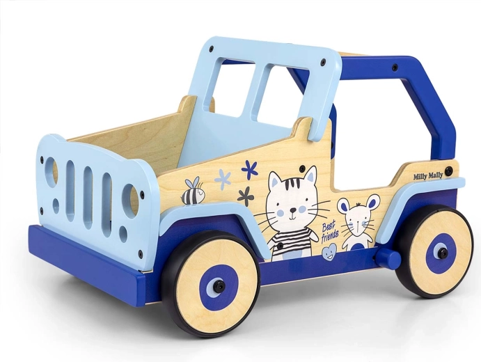 Puidust käimisabi ja lükatav auto Milly Mally Explorer cat and mouse