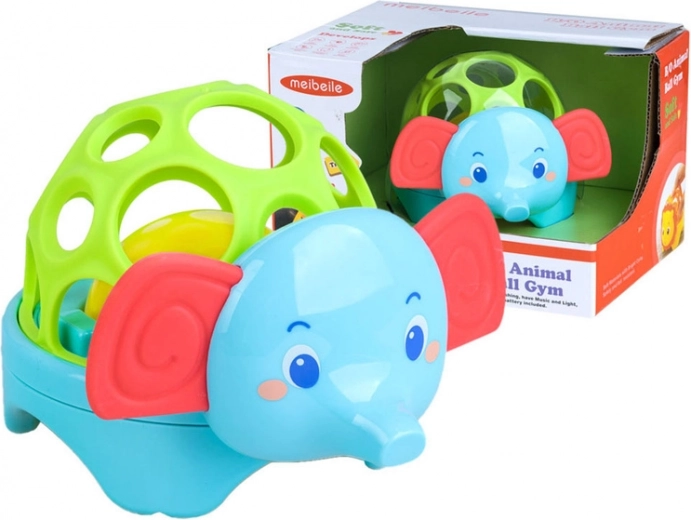 Safari animal – soft rattle and teether with LED light
