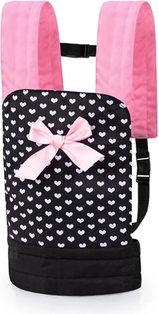 Bayer doll carrier with hearts and bow