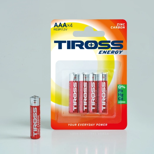 Tsink-süsinikpatareid AAA 1,5 V – pakk 4 tk