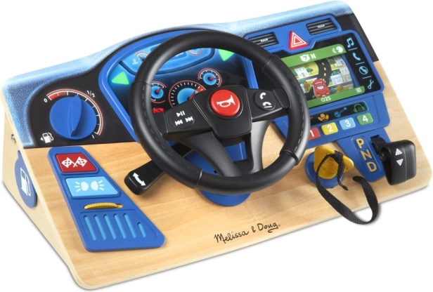 Puidust interaktiivne armatuurlaud rooliga MELISSA & DOUG VROOM AND ZOOM