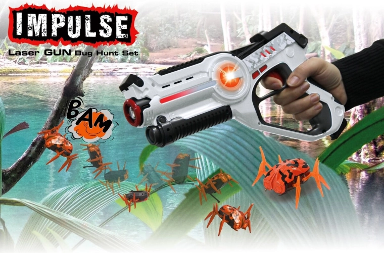 Impulse laserpüstol Bug Hunt komplekt valge/oranž