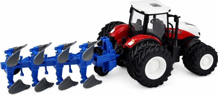Multi-furrow plow for realistic farm play