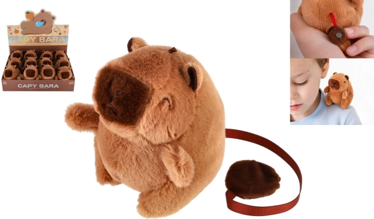 Plush capybara with magnet 8 × 11 cm (12 pcs per box)