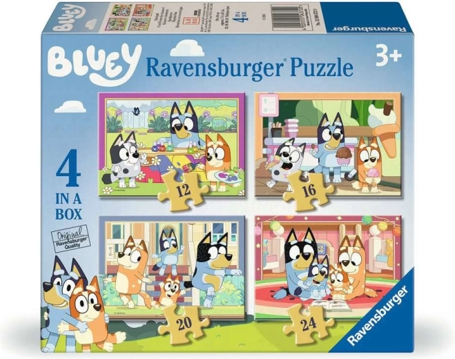 Ravensburgeri pusle Bluey 4 ühes (12, 16, 20, 24 tükki)
