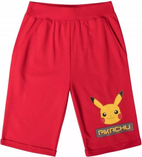Red Cotton Pokémon Bermuda Shorts