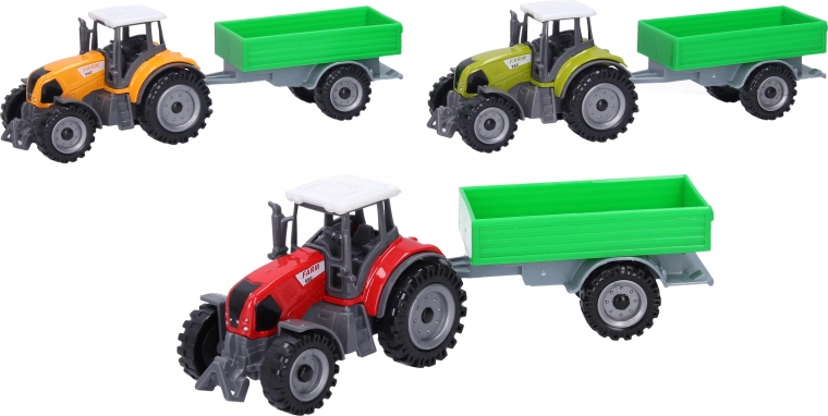 Metal tractor with trailer