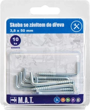Screw eye for wood 50 × 3.8 mm, galvanized, 10 pcs