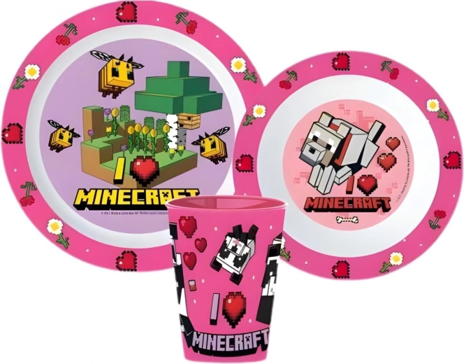 Plastist sööginõude komplekt Minecraft (3-osaline) - 1 tk