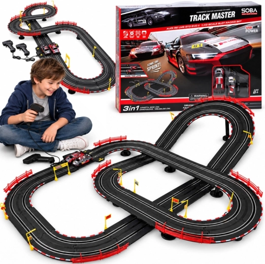 Track Master Audi R8 LMS GT3 EVO II Electric Slot Car Racing Track 525 cm