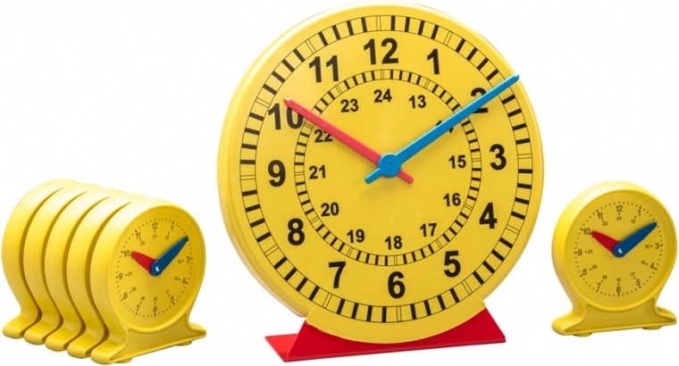 Wissner classroom teaching clocks, set of 25 pieces
