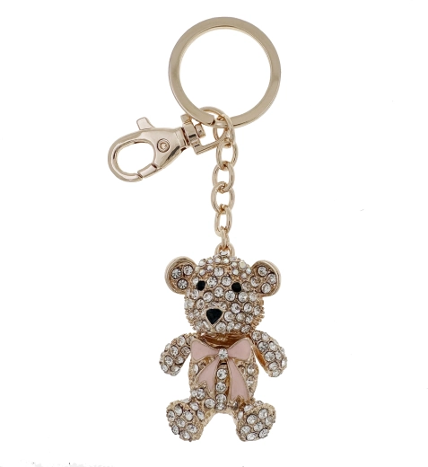 PINK Teddy Bear Keychain