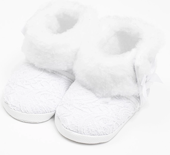 Imikute talvised pitsilised saapakesed New Baby, valged, 3–6 kuud