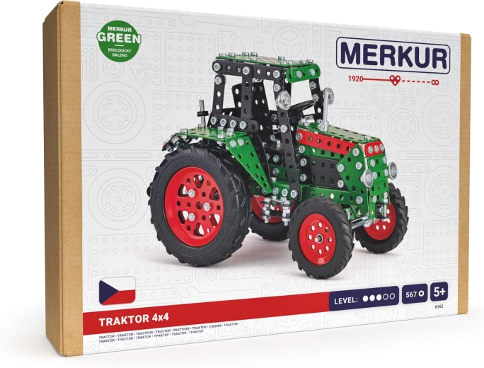 Merkur ehituskomplekt – traktor 4x4 roheline (567 osa)