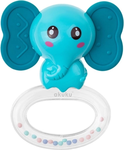 Akuku Silicone Teether with Rattle Elephant