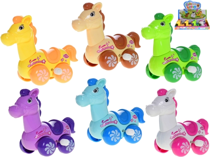 Plastic wind-up horse 9 cm for the youngest children