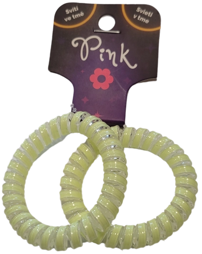 Helendavad spiraalsed juuksekummid PINK, 2 tk