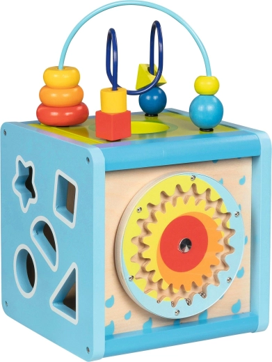 Wooden Activity Cube for Kids 5-in-1