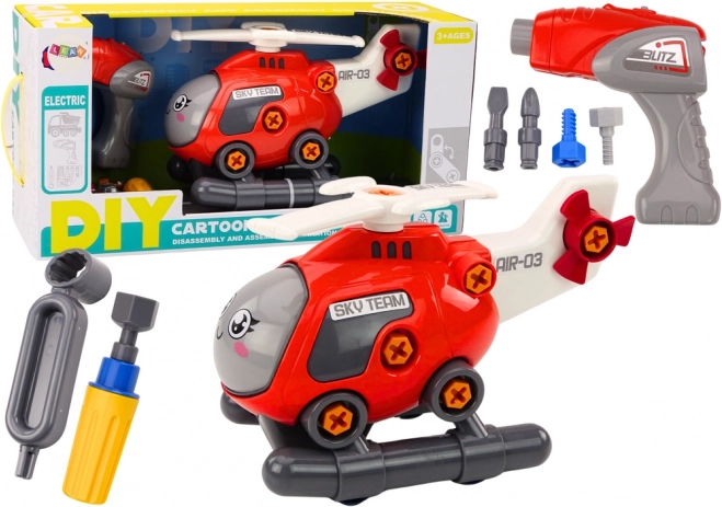 Take-Apart Helicopter for Kids – Red