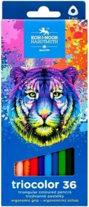 Kolmnurksed värvipliiatsid Triocolor 36 tk firmalt KOH-I-NOOR – tiiger