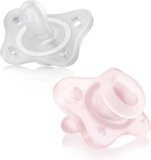 Chicco Physioforma mini soft täissilikoonist lutt 0–2 kuud tüdrukutele 2 tk