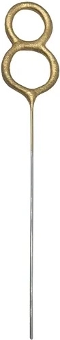 Gold number 8-shaped sparkler 15 cm - 1 piece
