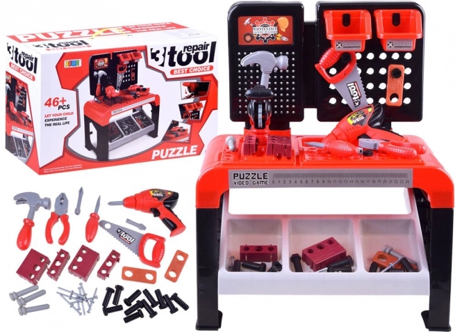 Children's workbench with tools