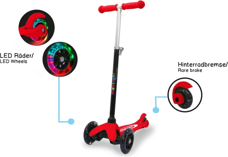JAMARA Kick-Light Children's Scooter, Red