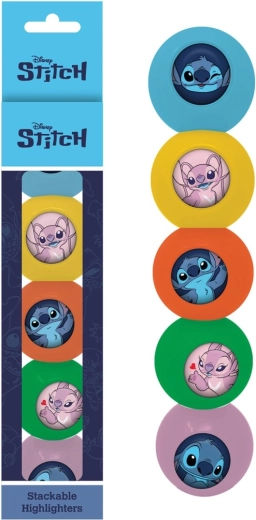 DISNEY Lilo & Stitch Highlighters – set of 5 stackable colors