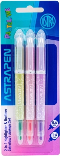 Astra 2-ühes pastelsed esiletõstjad, komplekt 3 tk