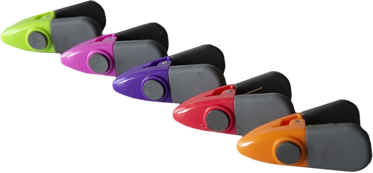 Magnetic fridge clips – assorted colors, 5 pcs