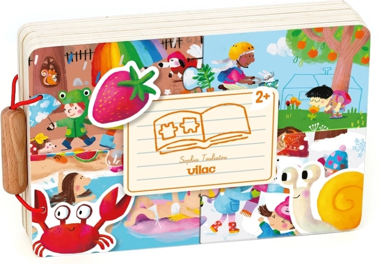 Vilac wooden book with puzzle – four seasons