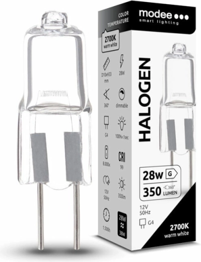 Modee ECO halogeenpirn G4 28 W, 350 lm, soe valge, hämardatav