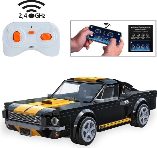 CaDA Shelby GT350 H ehituskomplekt RC-juhtimisega 1:20, must