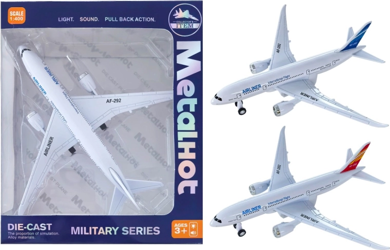 Reisilennuki metallmudel Airliner 1:400 valguse ja heliga