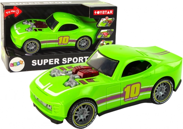 Green sports car 1:14 with sound and lights