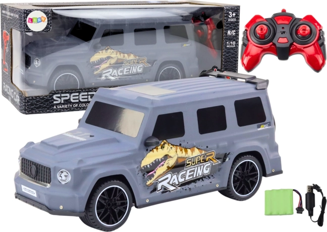 RC-auto dinosauruseteemaga 1:10, hall