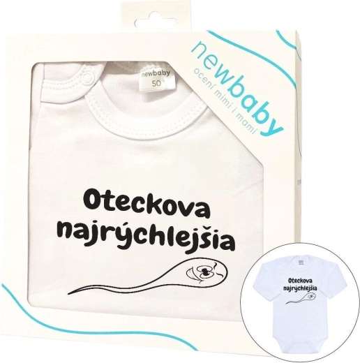 Baby bodysuit with print new baby daddy's fastest, long sleeve, gift packaging