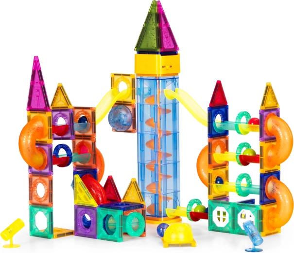Dynamic marble run full of tunnels and spirals