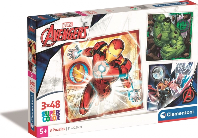 Puslekomplekt 3×48 tükki MARVEL AVENGERS CLEMENTONI