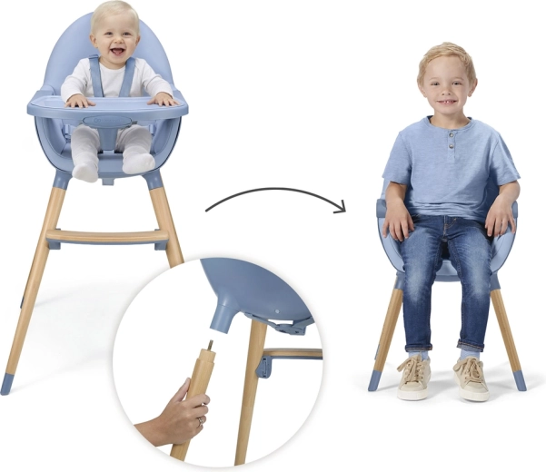 2in1: kõrge söögitool ja madal mängutool