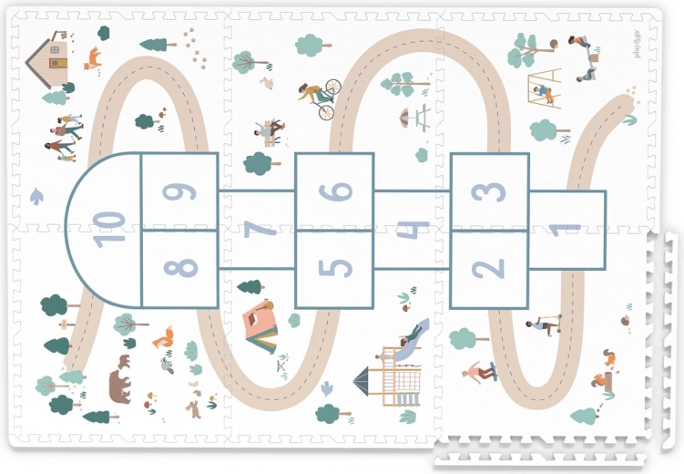 Hopscotch design and double-sided finish