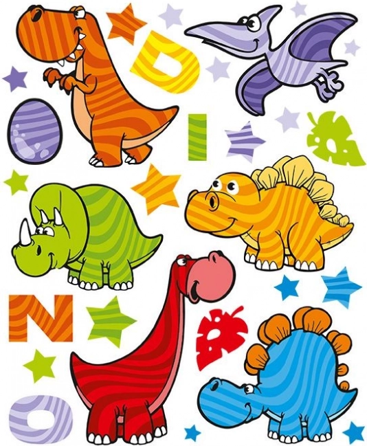 Värvikirevad dinosauruste kleepsud