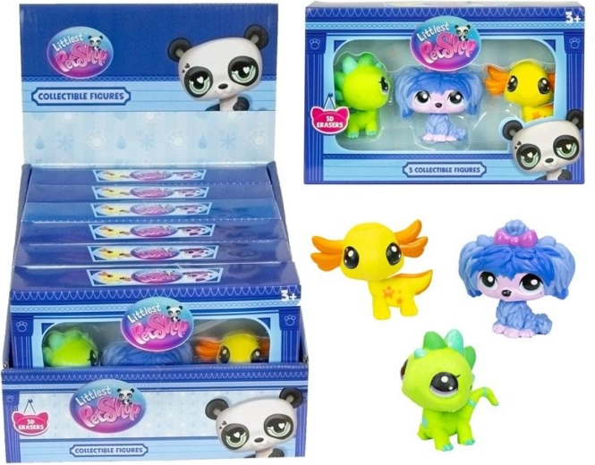 Kustukummist figuriiinid LITTLEST PET SHOP – komplekt 3 tk